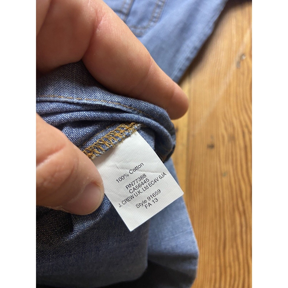 J CREW‎ DENIM SHIRT DRESS XS WOMENS CONVERTIBLE SLEEVE JEAN - Picture 4 of 5